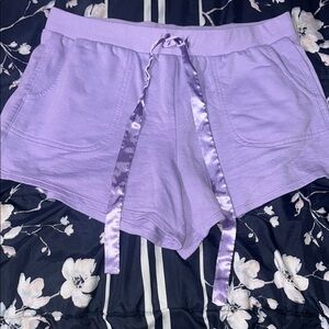 Purple Drawstring Shorts